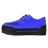 Sneaker Creeper impilata in pelle scamosciata blu