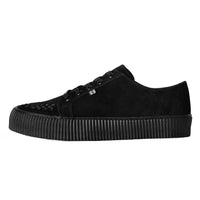 Sneaker con suola a coste in camoscio nero