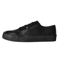 Sneaker con suola a coste in pelle nera