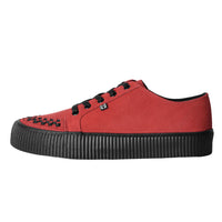 Sneaker mit gerippter Sohle Rotes Wildleder