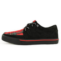 Sneaker Creeper in camoscio vegano nero e tartan