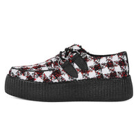 White Black and Red Checkered Tweed Viva High Creepers