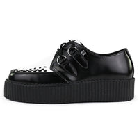 Viva High Creeper Black & White Leather