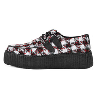 White Black and Red Checkered Tweed Viva High Creepers