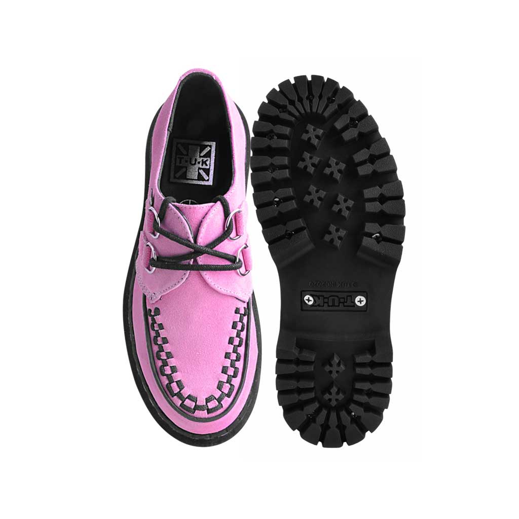 TUK Shoes Double Decker Creeper Pink Suede