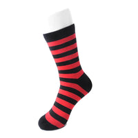 Crew Sock Red & Black Stripe Womens